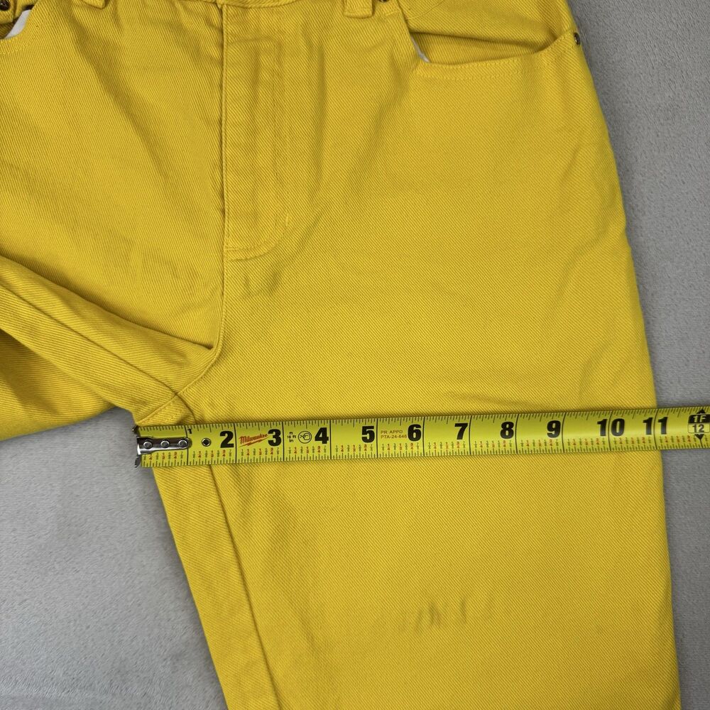 Lauren Jeans Co Ralph Lauren Petite 4P Yellow Denim Jeans Straight High Rise - Picture 6 of 11
